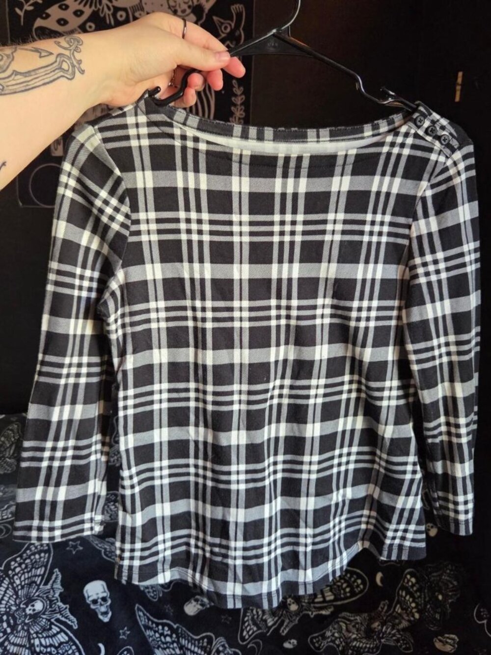 Charter Club Women's Black and Grey Shirt